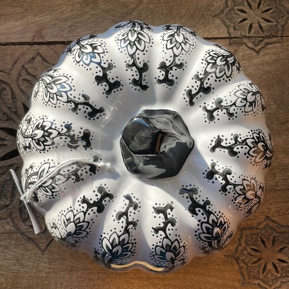 🍁HPx3🍁Black & White Boho Chic Ceramic Pumpkin Decor! NWT - Picture 10 of 16